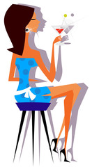 side view of woman sitting