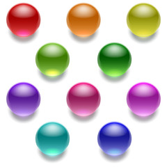 set of color glass balls
