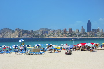 Plage de Benidorm, Valencia, Espagne.