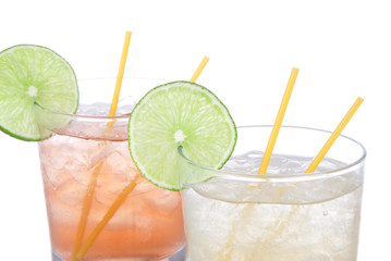 Alcohol margarita cocktails or  long island Iced tea with lime