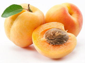 Apricots with leaves