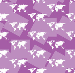 maps on violet seamless background - vector