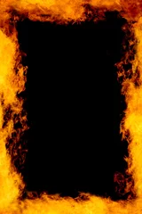 Papier Peint photo Lavable Flamme Fire Frame