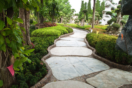 stone walkway in the park