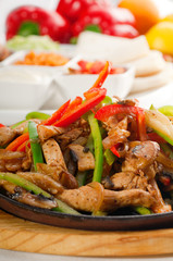 original fajita sizzling hot  on iron plate