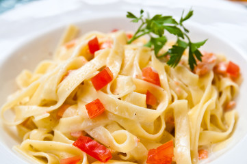 pasta and smoked salmon