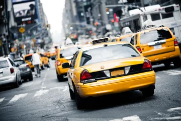 Crédence de cuisine en verre imprimé TAXI de new york taxi new-yorkais