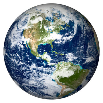 Planet Earth with USA
