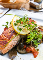 grilled salmon and lemon