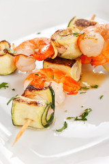 Prawn Skewers with vegetables