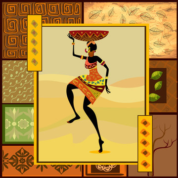 African girl dressed in a decorative
