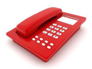 image of beautiful, red phone on a white background