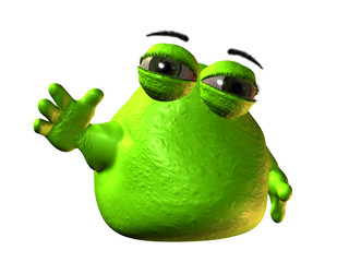 Blob kleines grünes rundes Monster