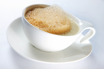 Hot coffee with froth