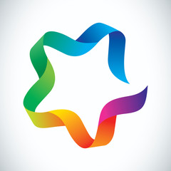 Colorful ribbon star