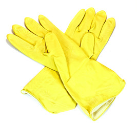 Yellow protection glove isolated