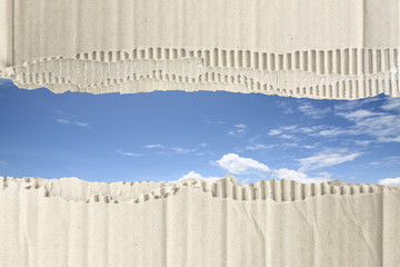 Torn corrugated cardboard