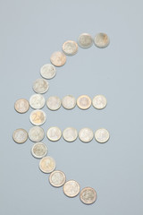 Eurozeichen aus Euromünzen