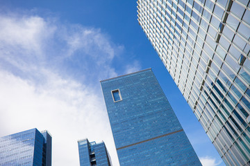 Obraz na płótnie Canvas modern glass silhouettes of skyscrapers