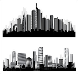 Fototapeta premium The best vector City silhouettes. Set.