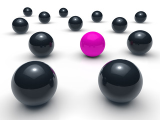 3d ball network purple black