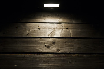 halogen on wooden wall