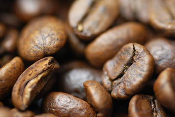 Fototapeta premium Macro Arabica coffee beans