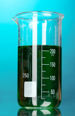 test tubes in a laboratory on a blue background