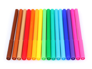 bright markers isolated on white