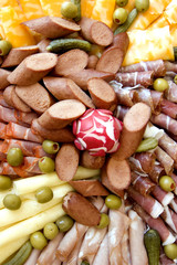 mix of cold cuts meat and cheese