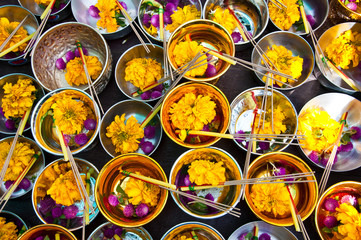 flower candle joss-sticks to pray