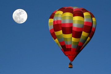 Hot Air Balloon with Full Moon