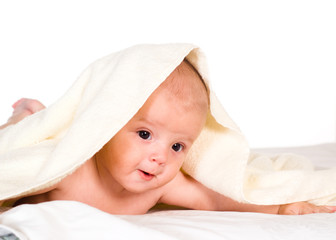 baby under towel