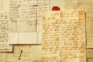 Old letters elegant handwriting