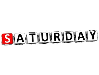 3D Saturday Block Text