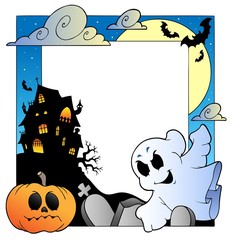 Frame with Halloween topic 1