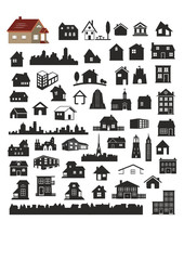 vector collection of various buildings