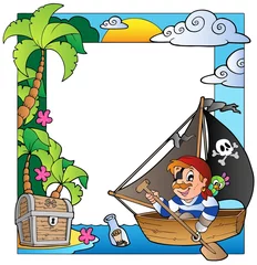Cercles muraux Pirates Cadre avec thème mer et pirate 5