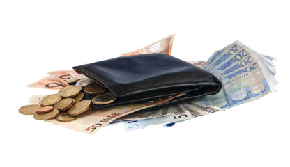 Geldbeutel mittem im Geld