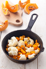Roasted pumpkin salad with cauliflower