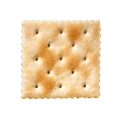 Keuken spatwand met foto Saltine Cracker isolated on white © rimglow