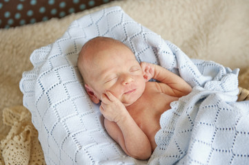 Sleeping Newborn Baby Boy