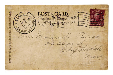 Fototapeta na wymiar Vintage post card year 1905