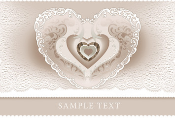 Wedding invitation, frame, heart