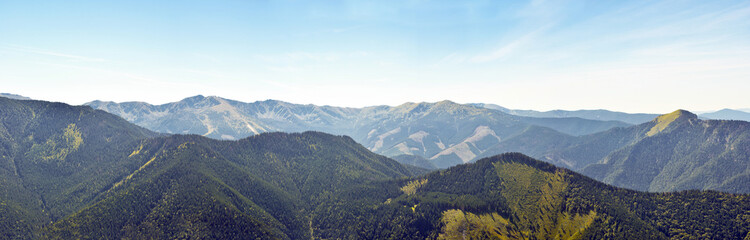 Panoramic view from hill on surrounding country