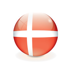 Danish vector flag round button