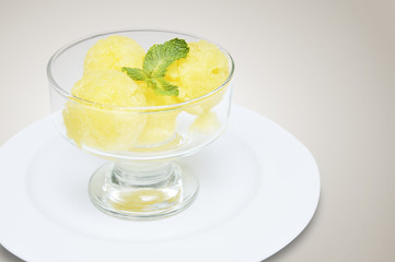 peach and melon sorbet