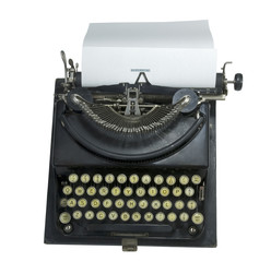 vintage manual portable typewriter, isolated