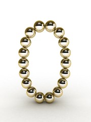 3d Number of gold beads.