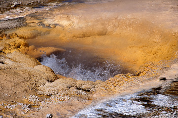 Geothermal pool in Yellowstone National Park,Wyoming USA